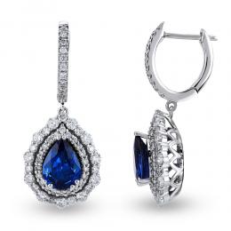 1,23ct Diamond Sapphire Earrings 